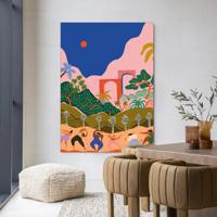 Urban Cotton Wandkleed 'Dancing In Paradise' 80 x 110cm in Frame - black