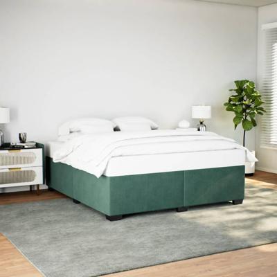 Bedframe zonder matras 200x200 cm fluweel donkergroen