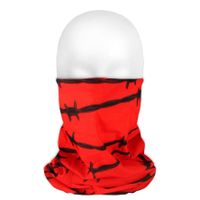Multifunctionele morf sjaal rood/zwarte prikkeldraad print voor volwassenen   -