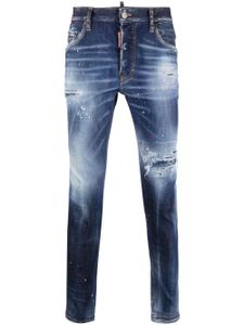 DSQUARED2 jean droit à effet usé - Bleu