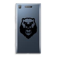 Angry Bear (black): Sony Xperia XZ1 Transparant Hoesje