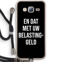 Belastinggeld - Zwart: Samsung Galaxy J3 (2016) Transparant Hoesje met koord