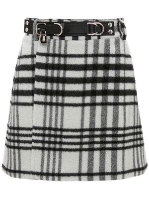 JW Anderson jupe évasée à carreaux - Blanc