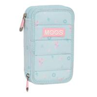 Dubbele etui Moos Garden Turkoois 12.5 x 19.5 x 4 cm (28 Onderdelen)