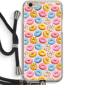 Pink donuts: iPhone 6 / 6S Transparant Hoesje met koord