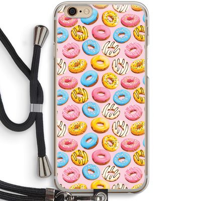 Pink donuts: iPhone 6 / 6S Transparant Hoesje met koord