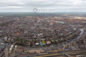 Karo-art Schilderij - Groningen, luchtfoto , Multikleur , 3 maten , Wanddecoratie