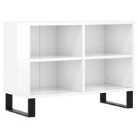 The Living Store Tv-meubel Bewerkt Hout - 69.5 x 30 x 50 cm - Hoogglans wit