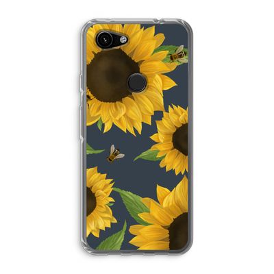 Sunflower and bees: Google Pixel 3a Transparant Hoesje