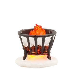 Fire basket black battery operated - h3xd3,5cm - Luville