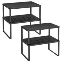 Set van 2 metalen keukenplanken, Zwart / 2