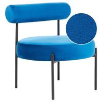 Beliani - ALPHA - Fauteuil - Blauw - Fluweel