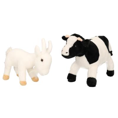 Cornelissen Pluche knuffel boerderijdieren set - Koe en Geit - 20 cm - Zachte kinder knuffels Cornelissen Pluche knuffel boerderijdieren set - Koe en Geit - 20 cm - Zachte kinder knuffels