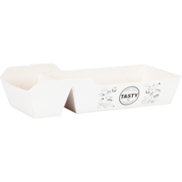 Bak | Karton + kleicoating | A22 | TASTY | snackbak | 70x35mm | wit | 300 stuks