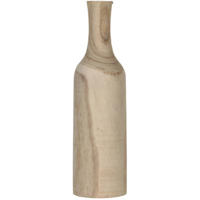 Mica Decorations Vaas - paulownia hout - bruin - 14 x 47 cm - woondecoratie