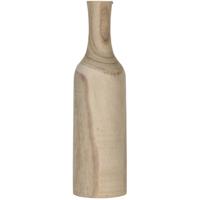 Mica Decorations Vaas - paulownia hout - bruin - 14 x 47 cm - woondecoratie