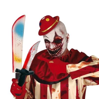 Halloween/Horror thema wapens - 2x messen - dolk 25 cm - kapmes 54 cm - kunststof