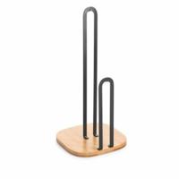 Houder voor keukenpapier DKD Home Decor 16 x 16 x 31,3 cm Natuurlijk Zwart Staal