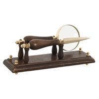 Vergrootglas Home ESPRIT Blik Mangohout 25 x 7 x 11 cm