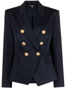 Balmain blazer en laine à boutonnière croisée - Bleu