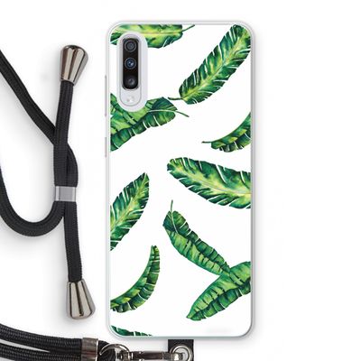 Lange bladeren: Samsung Galaxy A70 Transparant Hoesje met koord