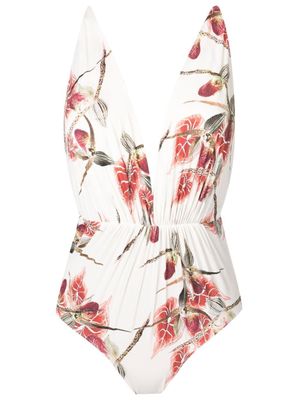 Clube Bossa maillot de bain à col v profond - Blanc