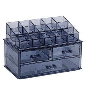 Make-up organizer/opberger - 14 x 13 x 16 cm - donker blauw