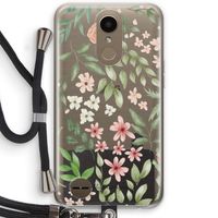 Botanical sweet flower heaven: LG K10 (2017) Transparant Hoesje met koord