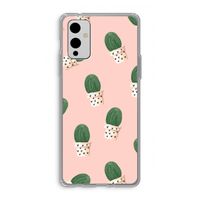 Cactusprint roze: OnePlus 9 Transparant Hoesje