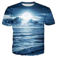 Voor heren Overhemd T-shirt Vakantie Ronde hals Kleding 3D-afdrukken Korte mouw Lightinthebox