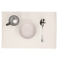 Placemats - 6x stuks - wit - polyester - 45 x 30 cm - thumbnail