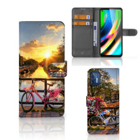 Motorola Moto G9 Plus Flip Cover Amsterdamse Grachten - thumbnail