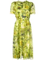 Marchesa Rosa robe mi-longue Salem à fleurs - Vert