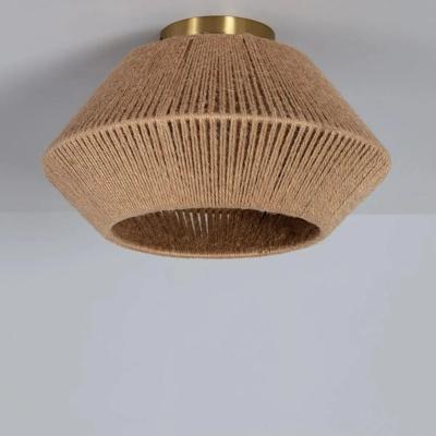 Plafondlamp bruin touw met E27 fitting modern &apos;Yorrick&apos;