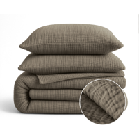 1+1 Gratis Wasbaar Lazy Dekbed Zonder Overtrek - Zonder Overtrek - Katoen Mousseline - Taupe - Dekbed-Discounter.nl