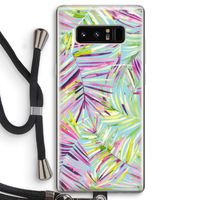 Tropical Palms Blue: Samsung Galaxy Note 8 Transparant Hoesje met koord