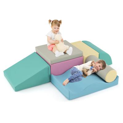 7-Delige Set Schuimblokken Softblokken om in te Spelen en te Klimmen Reuzeblokken van Schuim Blauw