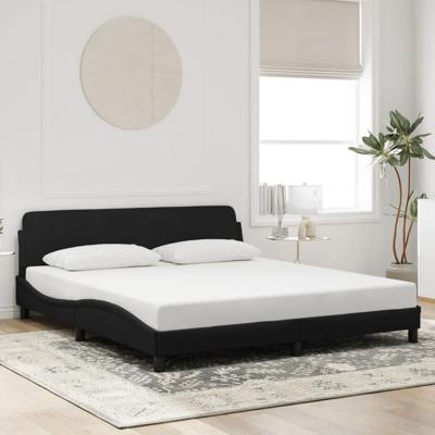 Bedframe zonder matras 180x200 cm fluweel zwart