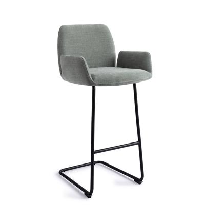 Jesper Home Barkruk 'Misaki' Arch Black, kleur Breezy Blue (zithoogte 75cm)
