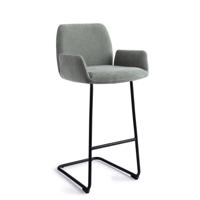 Jesper Home Barkruk 'Misaki' Arch Black, kleur Breezy Blue (zithoogte 75cm)