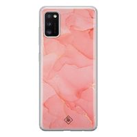 Samsung Galaxy A41 siliconen hoesje - Marmer roze