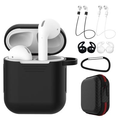 7 stuks draadloze oortelefoon schokbestendige siliconen beschermhoes voor Apple luchtpods 1/2 (zwart wit)