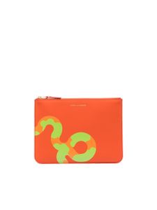 Comme Des Garçons Wallet porte-cartes à imprimé peau de serpent - Orange