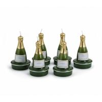 Champagnefles theelichtjes / waxinelichtjes - 12x stuks - 7 x 4 cm - kaarsjes - party