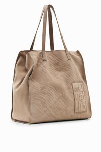 Grote leren tas met logo - BROWN - U