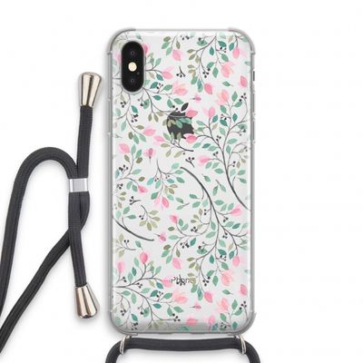 Sierlijke bloemen: iPhone XS Transparant Hoesje met koord