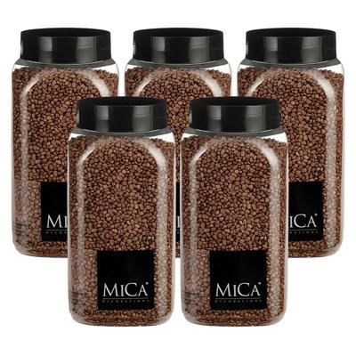 Mica Decorations decoratie stenen/granulaat - 5x - 650ml - koper - hobby steentjes