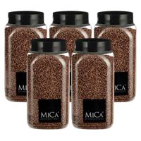 Mica Decorations decoratie stenen/granulaat - 5x - 650ml - koper - hobby steentjes