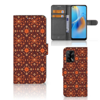 OPPO A74 4G Telefoon Hoesje Batik Brown - thumbnail