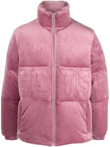 GCDS veste en velours à logo embossé - Rose